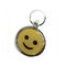 環境に優しい金属が付いている微笑の表面注文のロゴのKeychainsの黄色の円